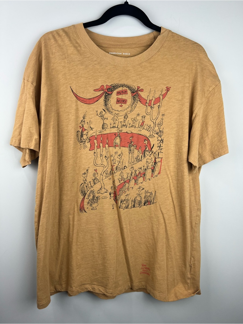 American Eagle Outfitters Tan Short Sleeve Dr. Seuss Graphic Tee